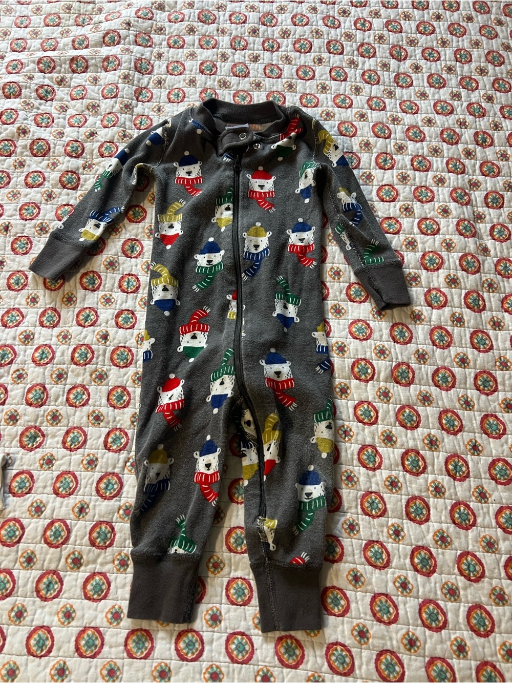 Hanna Andersson Polar Bear Winter Christmas Pajamas size 12-18 months
